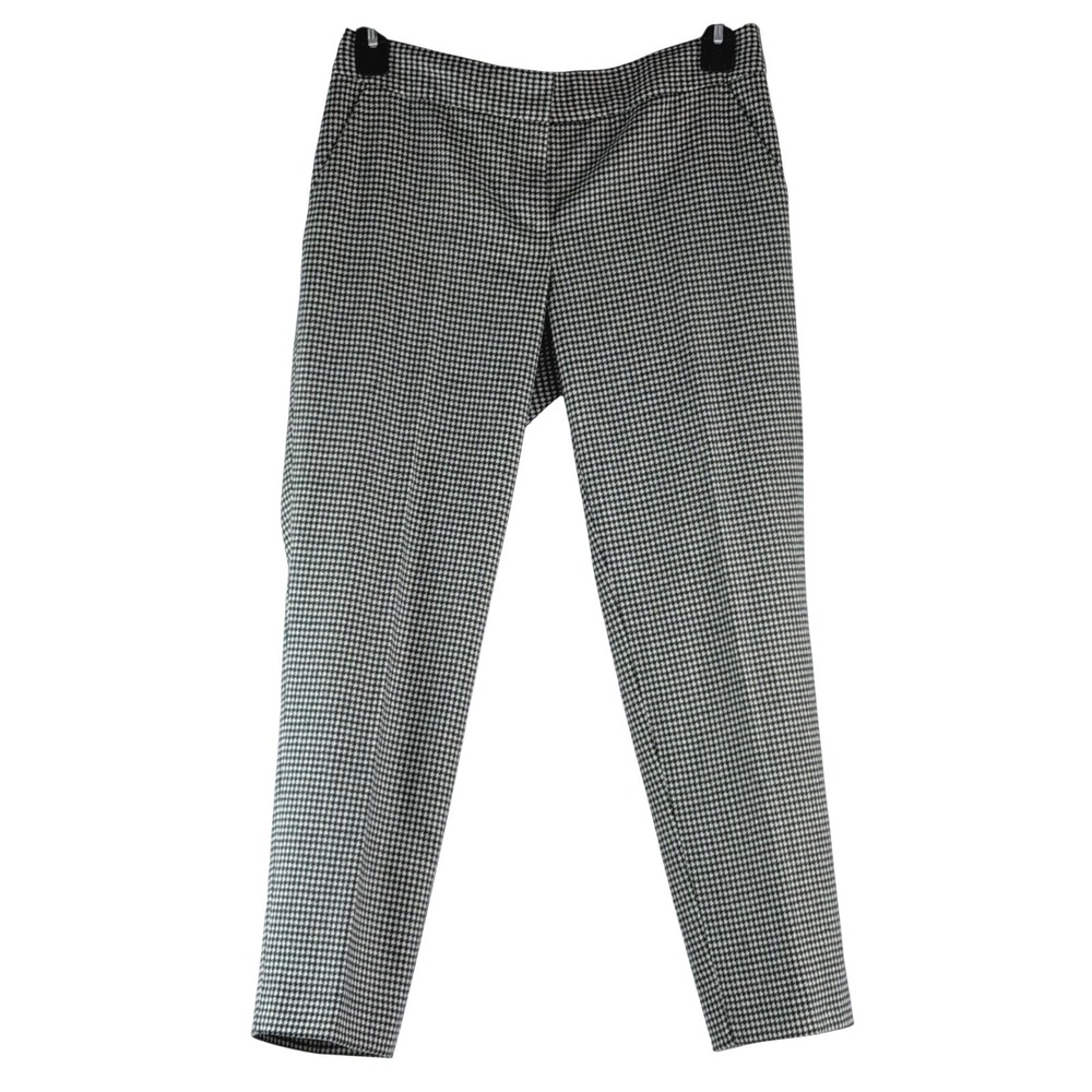 Talbots Hampshire Petites Black Ivory Houndstooth Wool Blend Dress Pants Size 4P